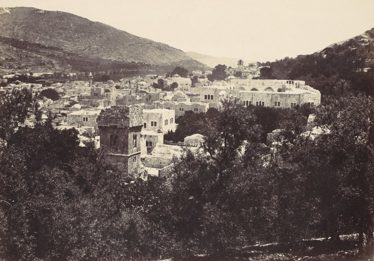 Nablous, Starożytne Sychem, 1857. autorstwa Francis Frith