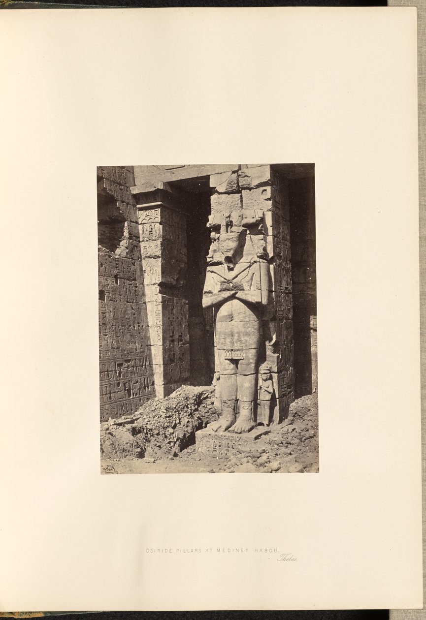 Filary Ozyryda w Medinet Habou w Tebach autorstwa Francis Frith