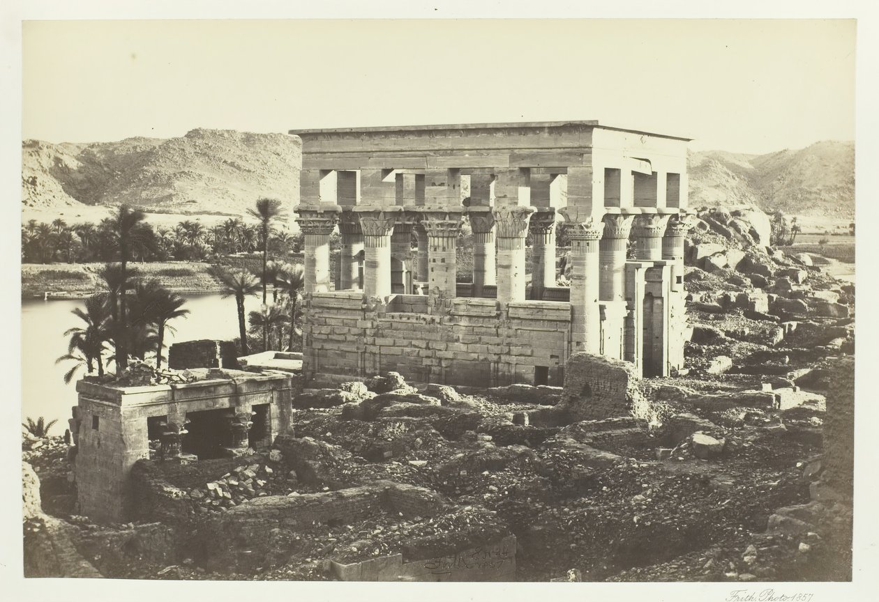 Łóżko faraona, Philæ, z Wielkiej Świątyni, 1857. autorstwa Francis Frith