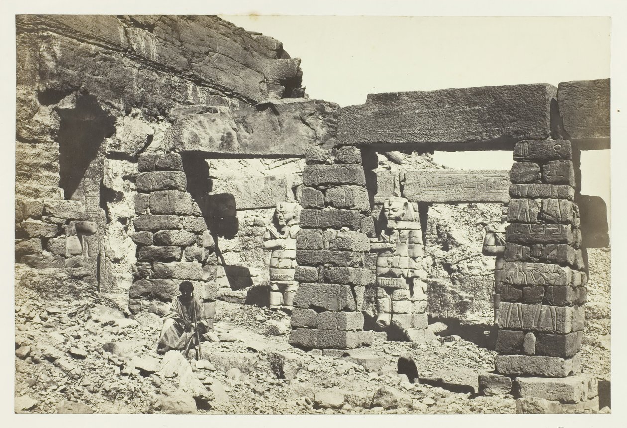 Portyk świątyni Cerfa Hossayn, Nubia, 1857. autorstwa Francis Frith