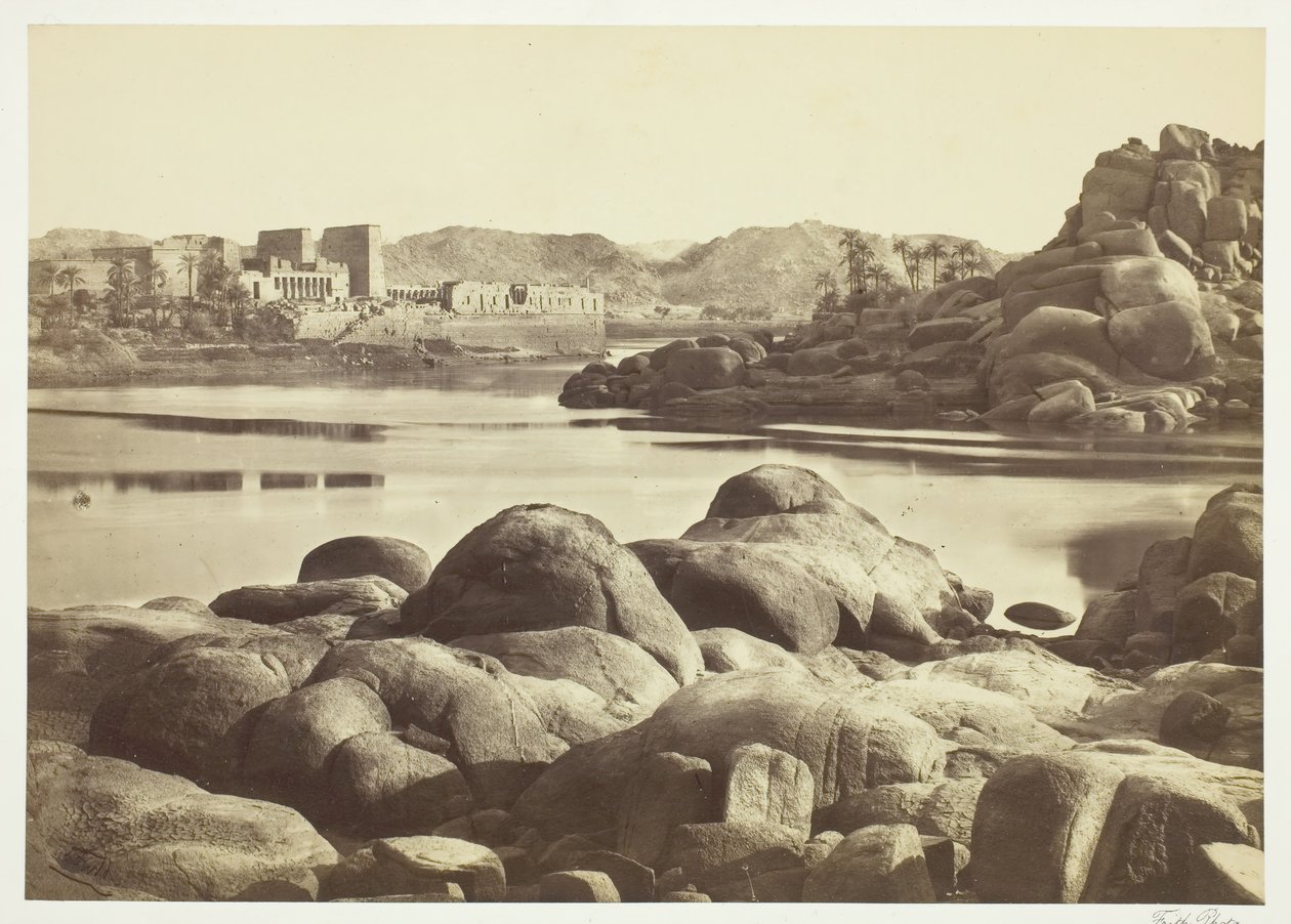 Podejście do Philae, c. 1857. autorstwa Francis Frith