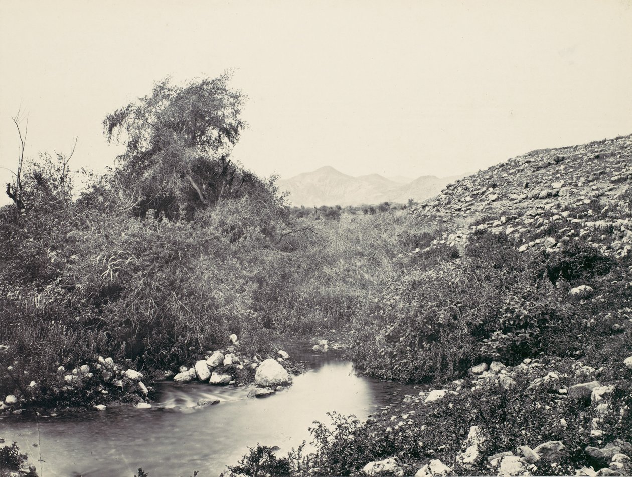 Fontanna Jerico i prawdopodobne miejsce miasta, ca. 1857. autorstwa Francis Frith