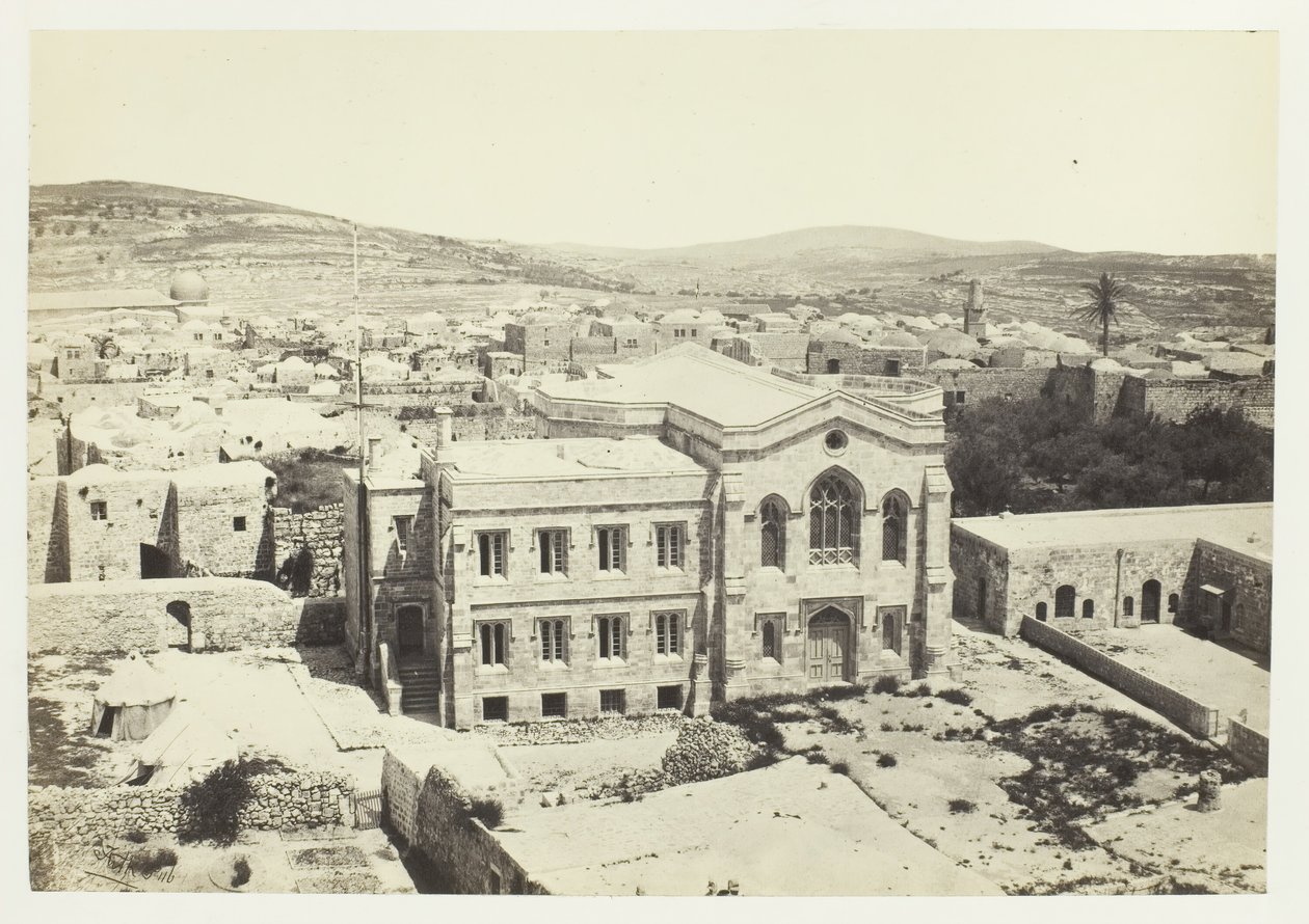 Nowy Kościół Angielski z Wieży Hippiksa, Jerozolima, 1857. autorstwa Francis Frith