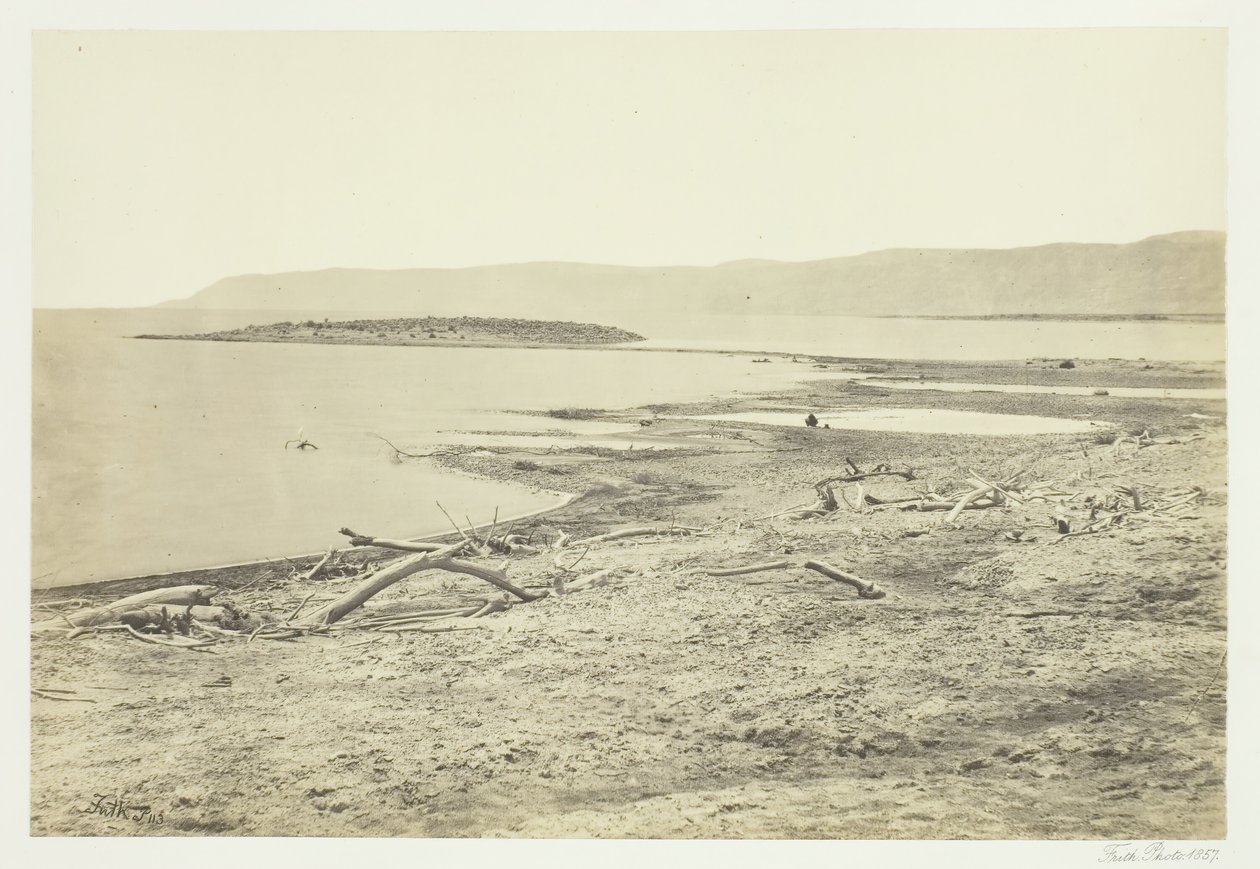 Północny brzeg Morza Martwego, 1857. autorstwa Francis Frith