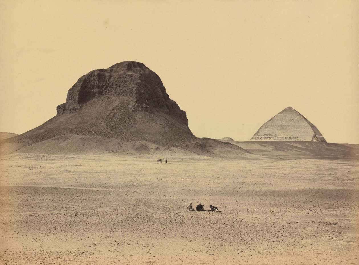 Piramidy w Dahshoor od wschodu, 1857 (zdjęcie) autorstwa Francis Frith