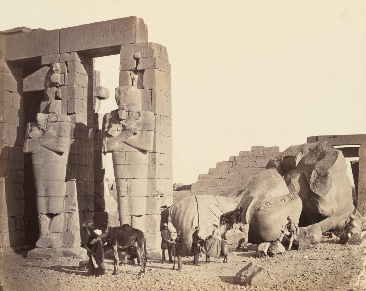 Ramasseum w El-Kurneh, Teby, widok pierwszy, ok. 1857 (zdjęcie) autorstwa Francis Frith