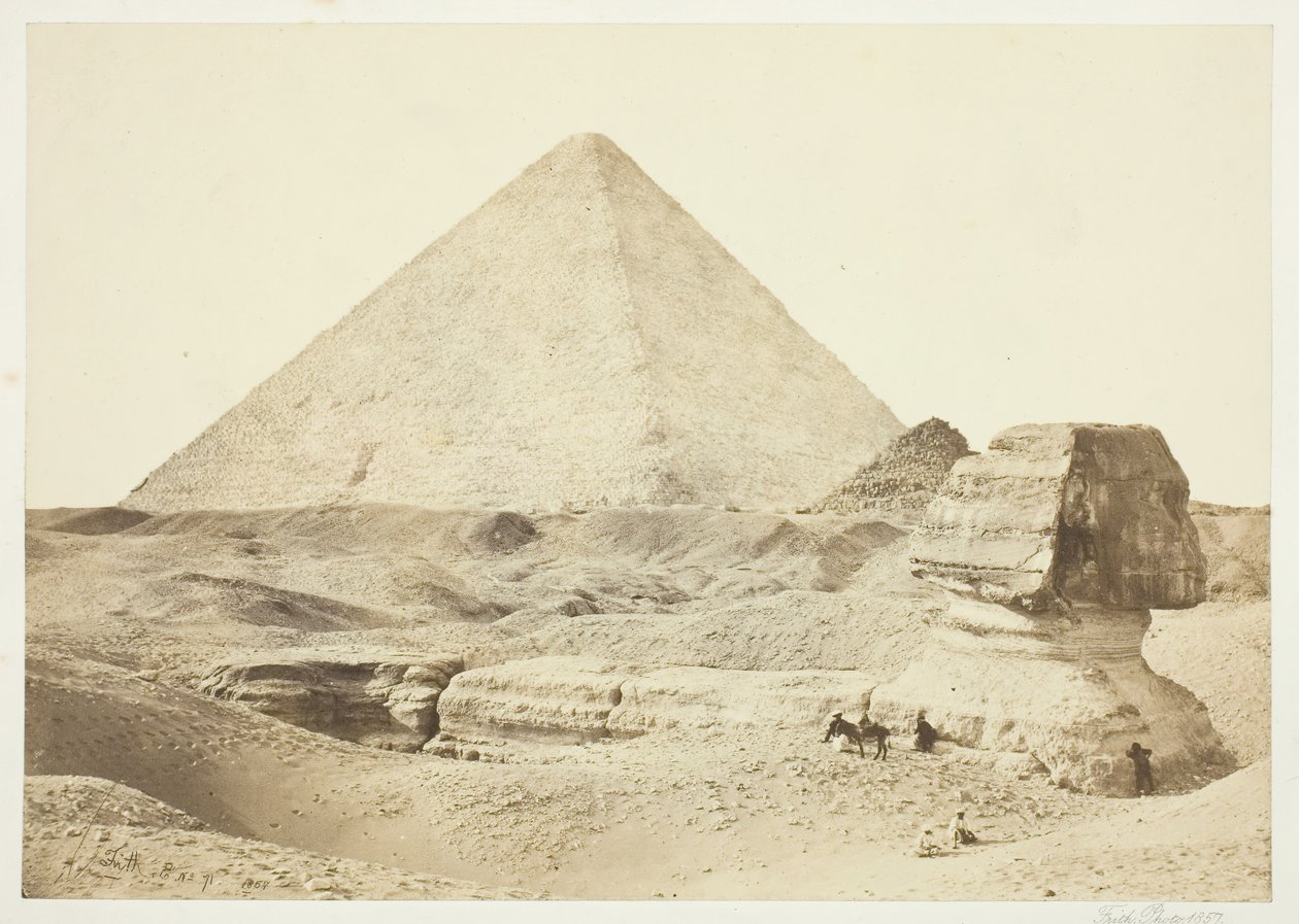 Sfinks i Wielka Piramida, 1857, wydrukowany 1862. autorstwa Francis Frith