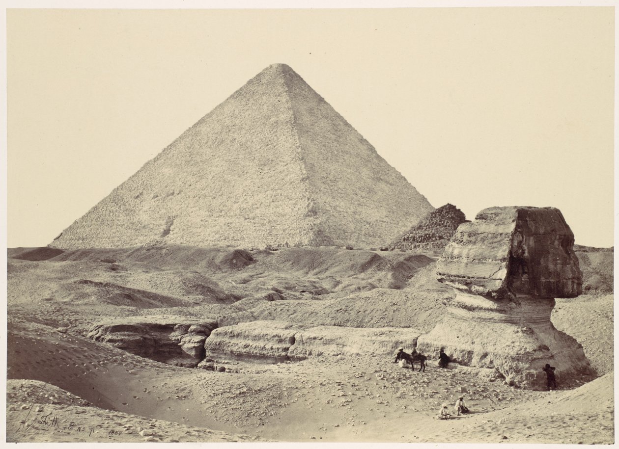Sfinks i Wielka Piramida, Giza autorstwa Francis Frith