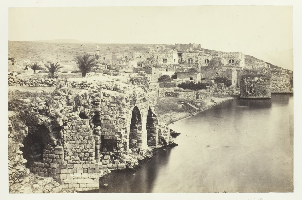Miasto i Jezioro Tyberiadzkie, od południa, 1857. autorstwa Francis Frith