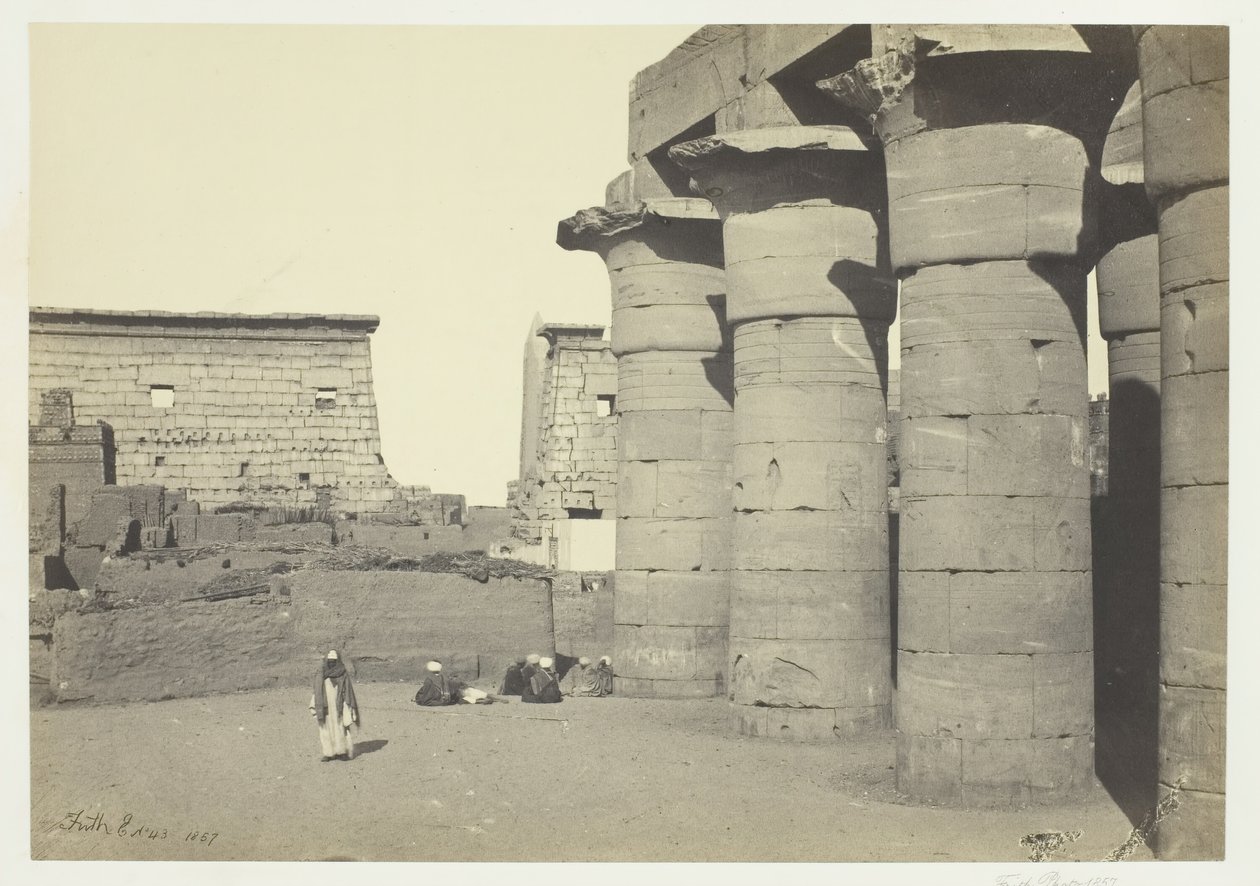 Widok w Luksorze, 1857. autorstwa Francis Frith