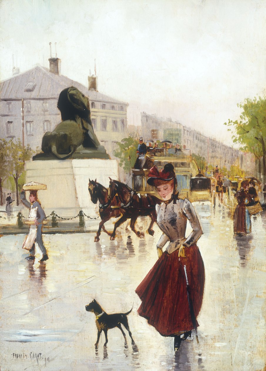 Paryska scena uliczna, 1890 autorstwa Francis Garat