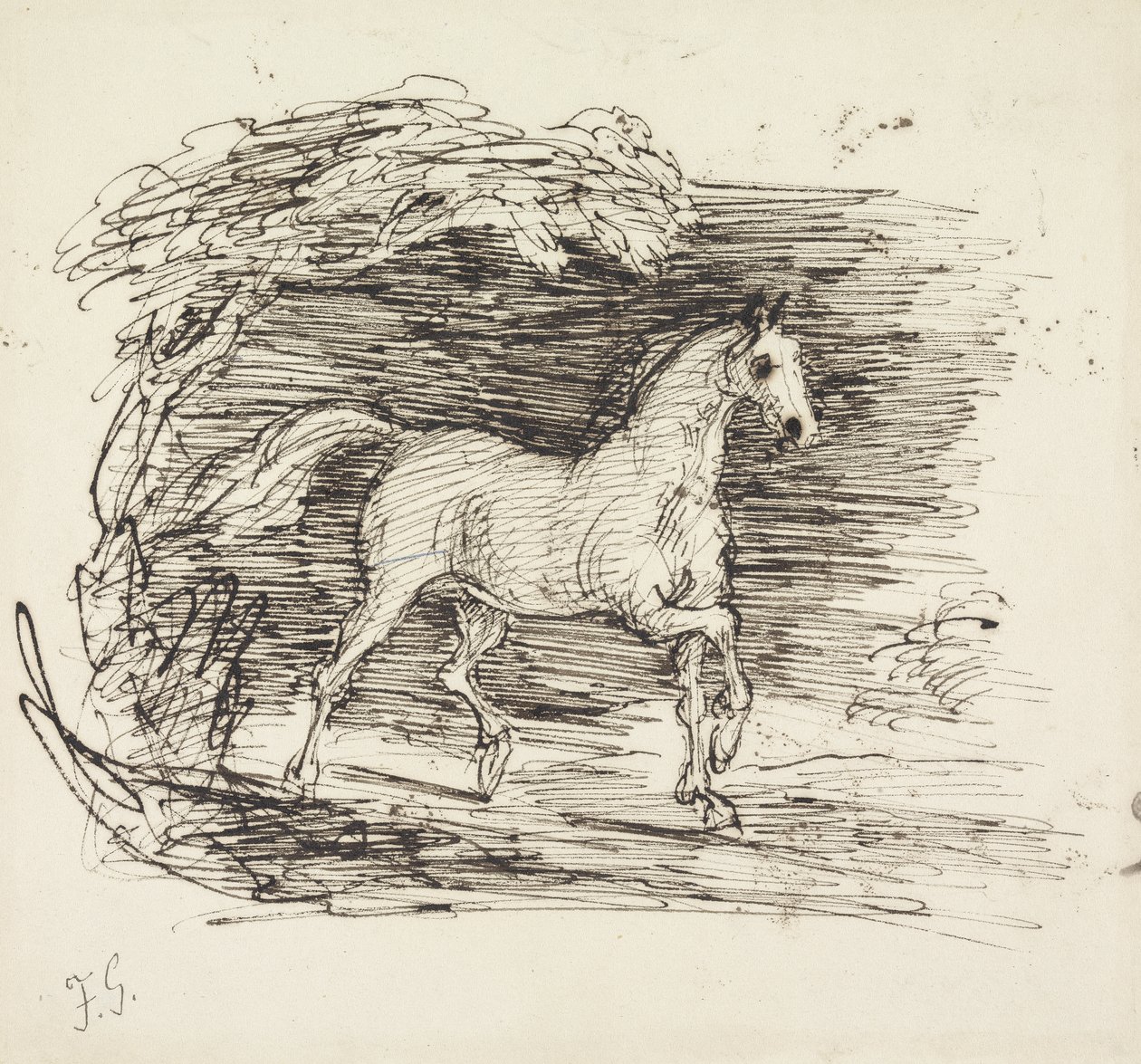 Two Riders Conversing (grafit z piórem i atramentem na papierze) autorstwa Francis Grant