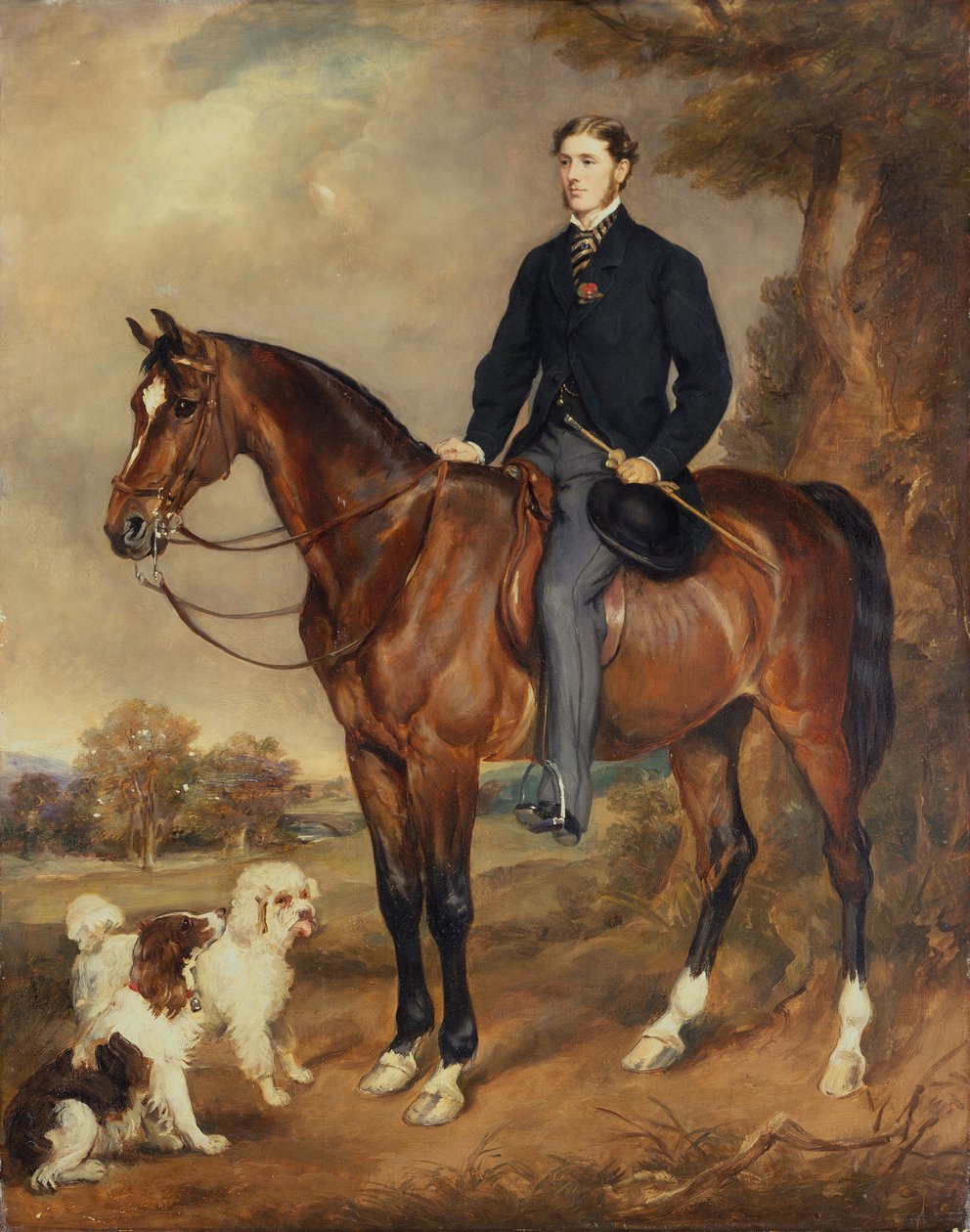 Konny portret Seymour Sydney Hyde 6. hrabiego Harrington (olej na płótnie) autorstwa Francis Grant