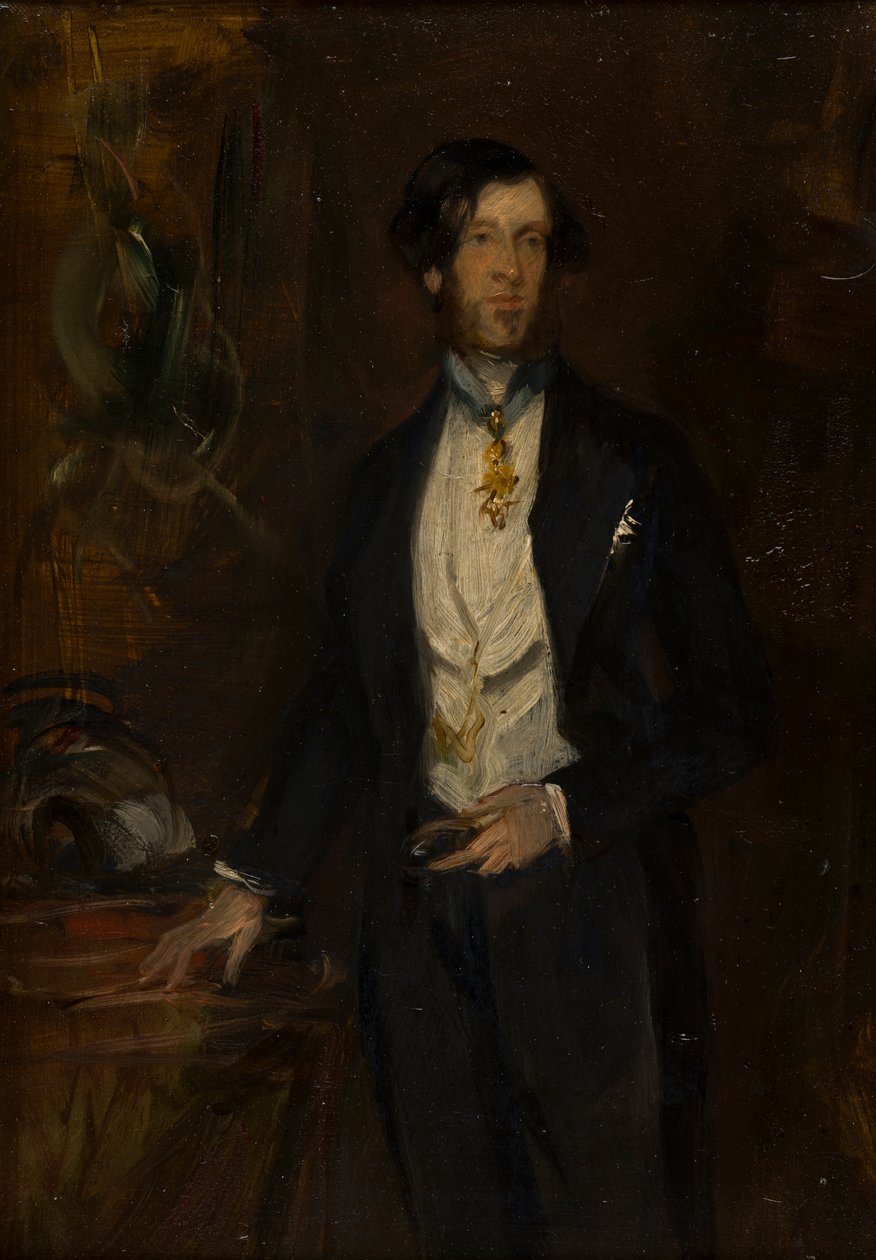 Portret Alberta, Lord Londesborough (1805-1860), ok. 1825-60 (olej na płycie) autorstwa Francis Grant