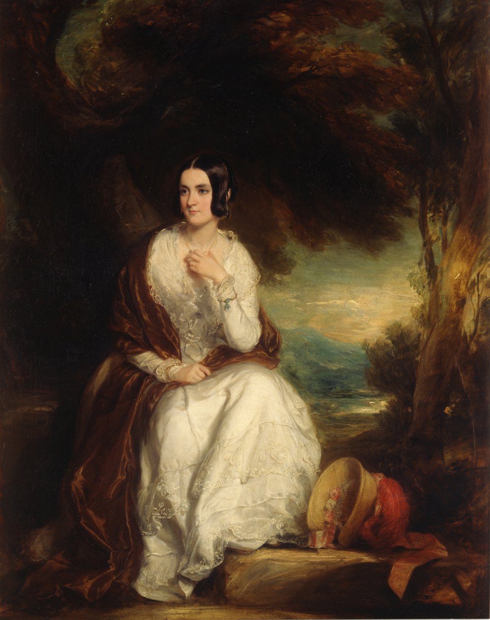 Portret Eleonory, żony 4. księcia Northumberland, ok. 1844 (olej na płótnie) autorstwa Francis Grant
