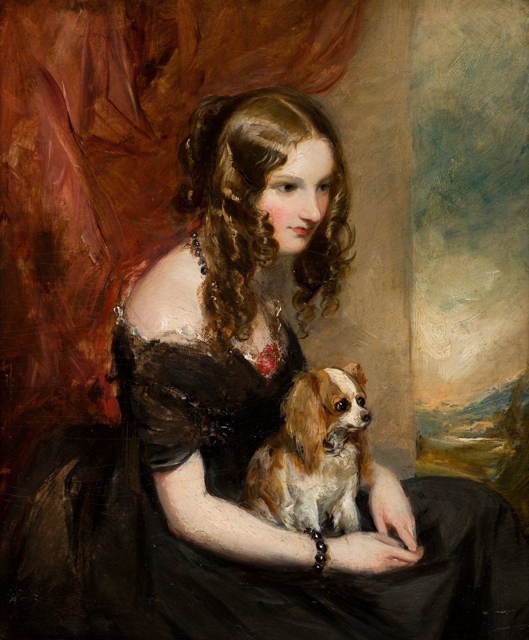 Portret Hon. Selina Weld Forester, wicehrabina Newport, a później hrabina Bradford (1819-1894), ok. 1839-78 (olej na pokładzie) autorstwa Francis Grant