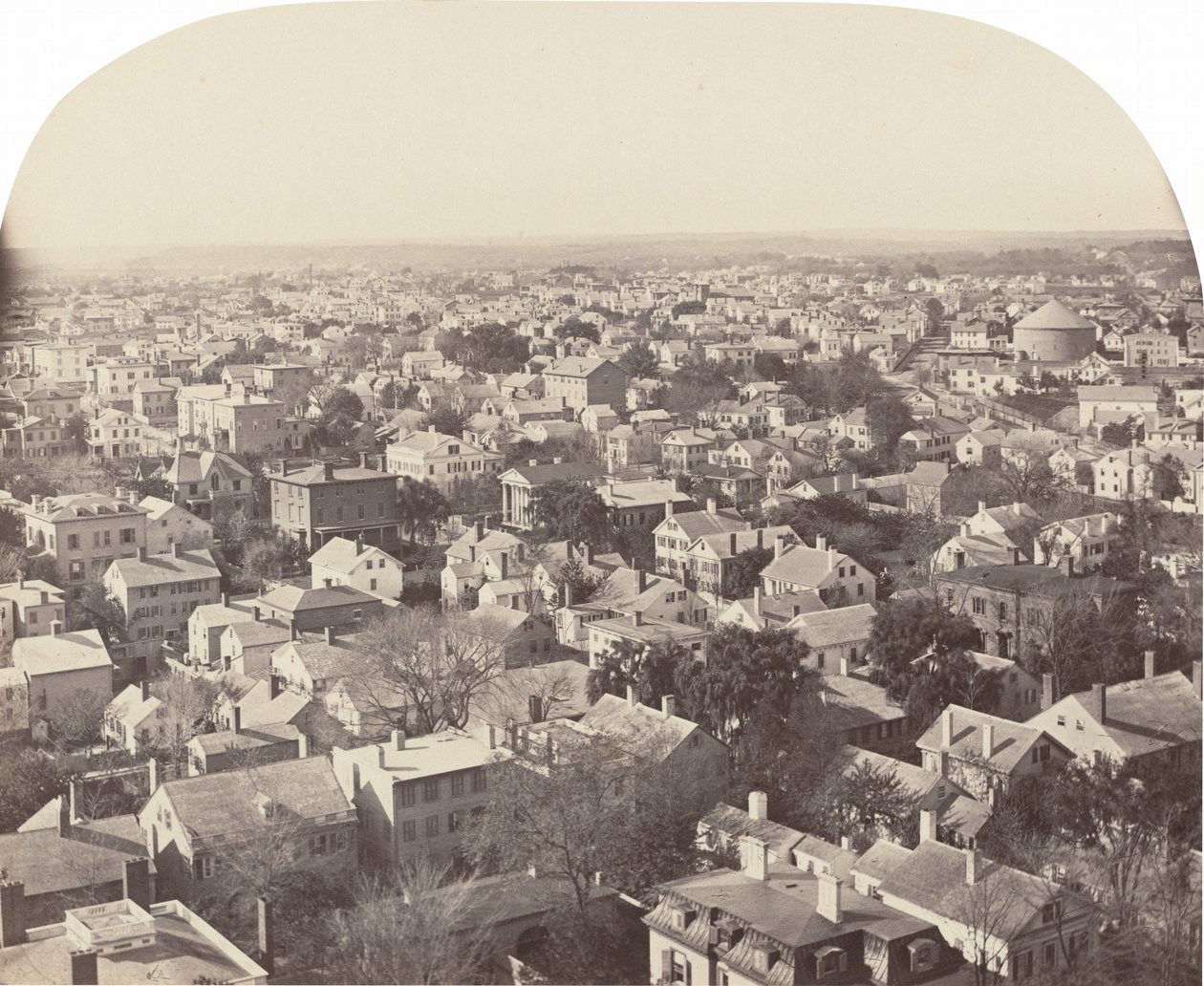 Patrząc na północny zachód od Westminster Street, Providence, 1858-1860. autorstwa Francis Hacker