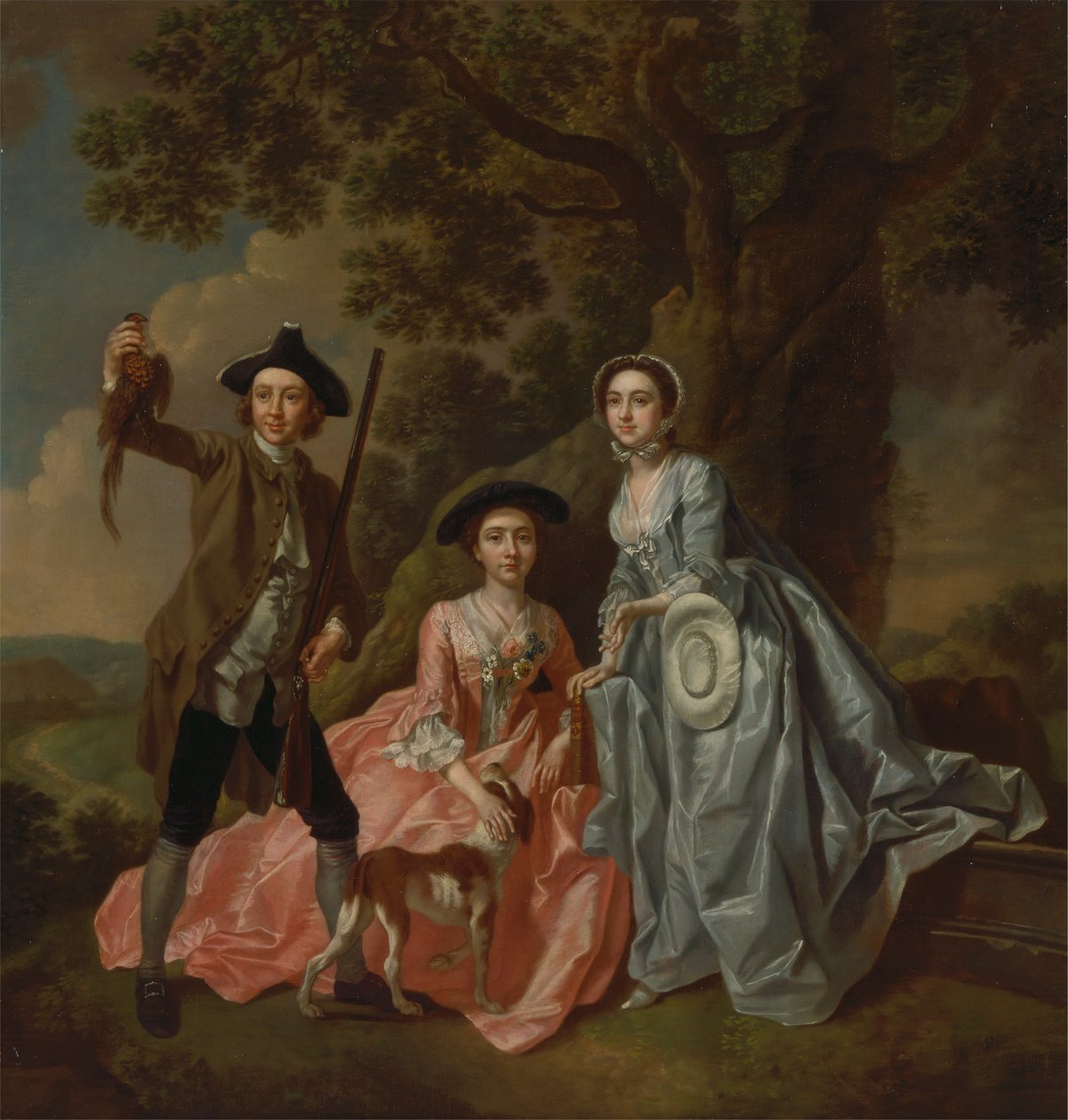 George Rogers i jego żona Margaret i jego siostra Margaret Rogers autorstwa Francis Hayman