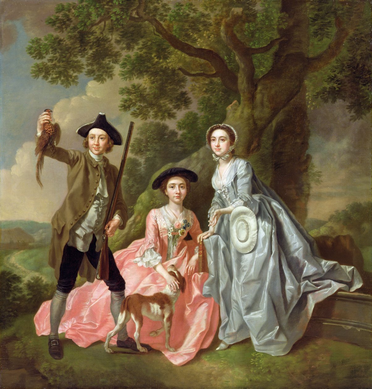 George Rogers ze swoją żoną Margaret i jego siostrą Margaret Rogers, ok.1748-50 autorstwa Francis Hayman