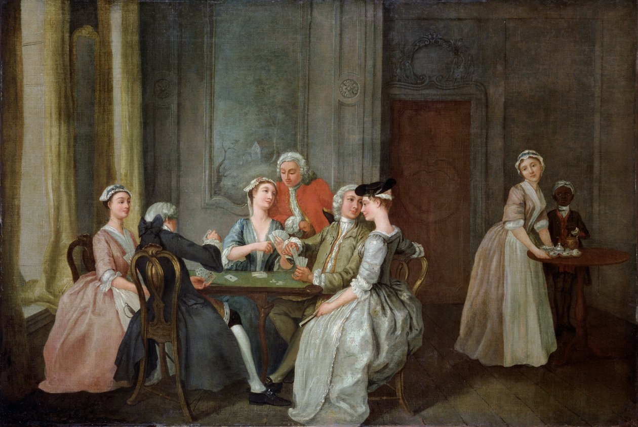 Gra w Quadrille, 1740-50 autorstwa Francis Hayman
