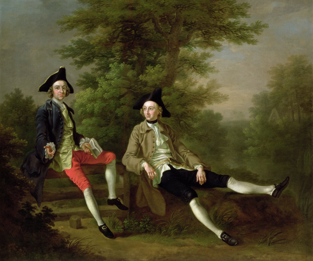 Portret Davida Garricka (1717-79) (z lewej) i Williama Windhama z Felbrigg (1717-61) (z prawej) ok. 1745 r. autorstwa Francis Hayman
