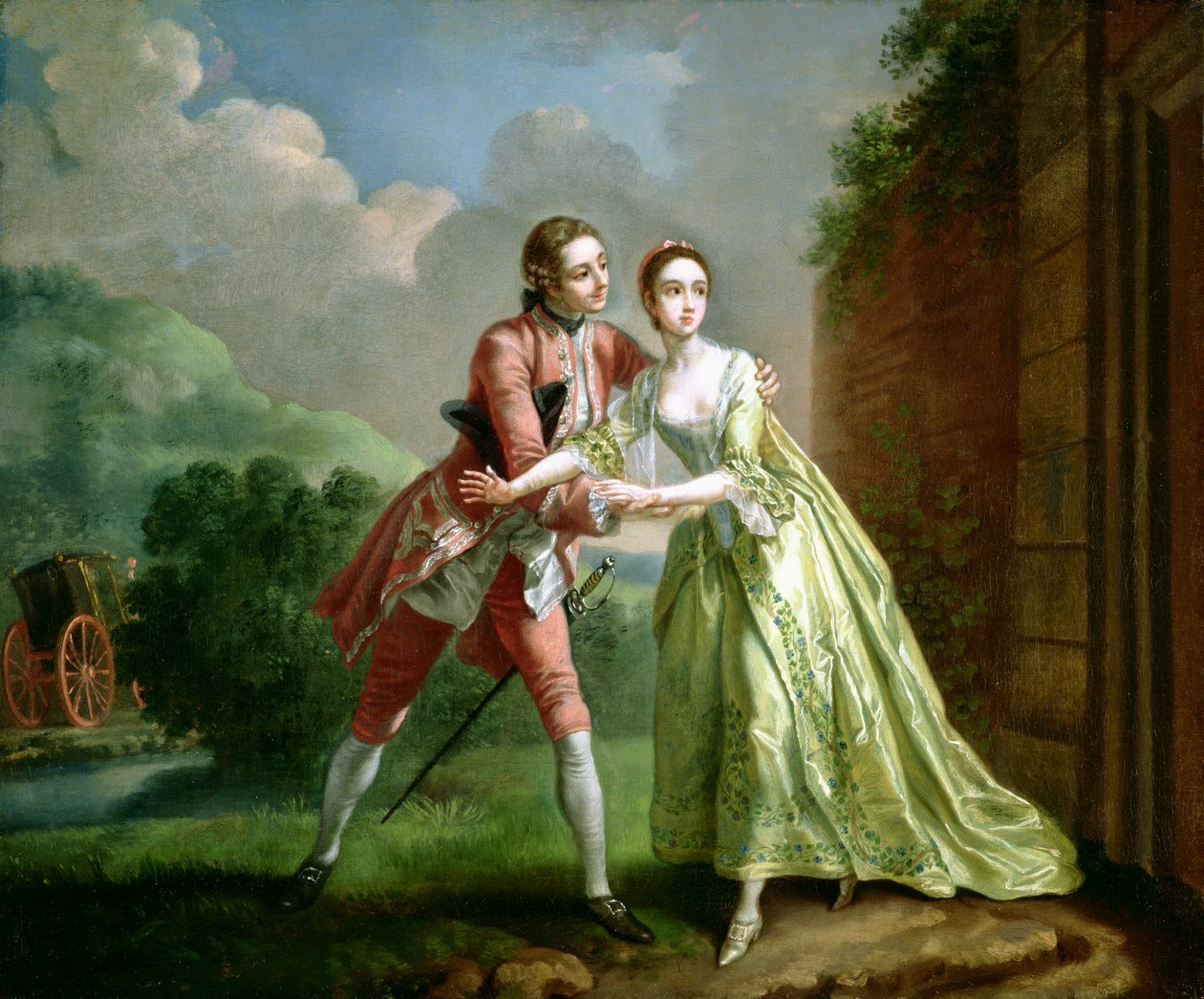 Robert Lovelace przygotowujący się do porwania Clarissy Harlowe, z „Clarissa” Samuela Richardsona (1689-1761) autorstwa Francis Hayman
