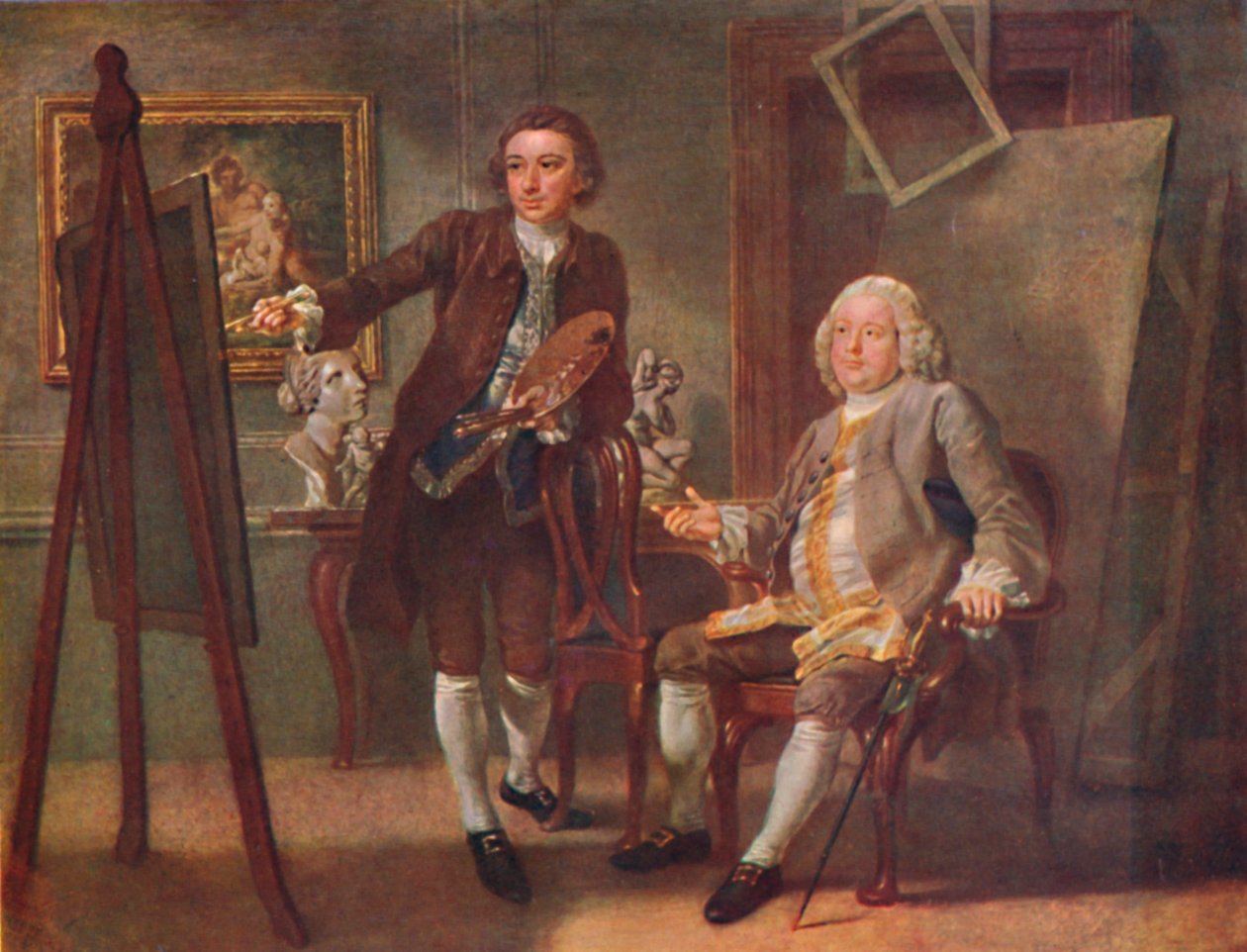 Robert Walpole, pierwszy hrabia Orford, K.G., w pracowni Francisa Haymana, RA, c1748-1750, 19 autorstwa Francis Hayman