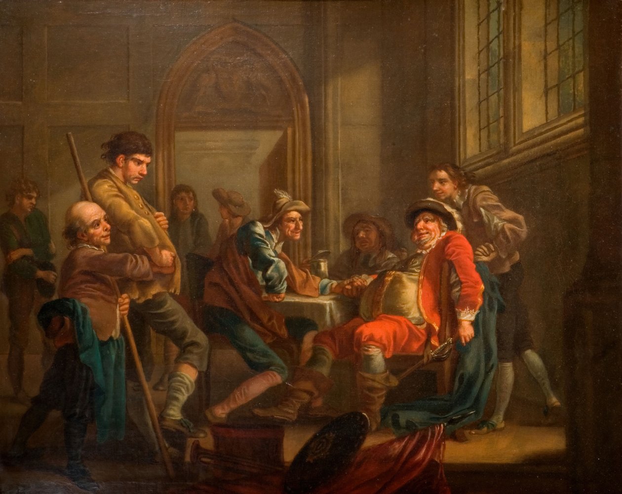 Sir John Falstaff Podnoszenie Rekrutów, 1765. autorstwa Francis Hayman