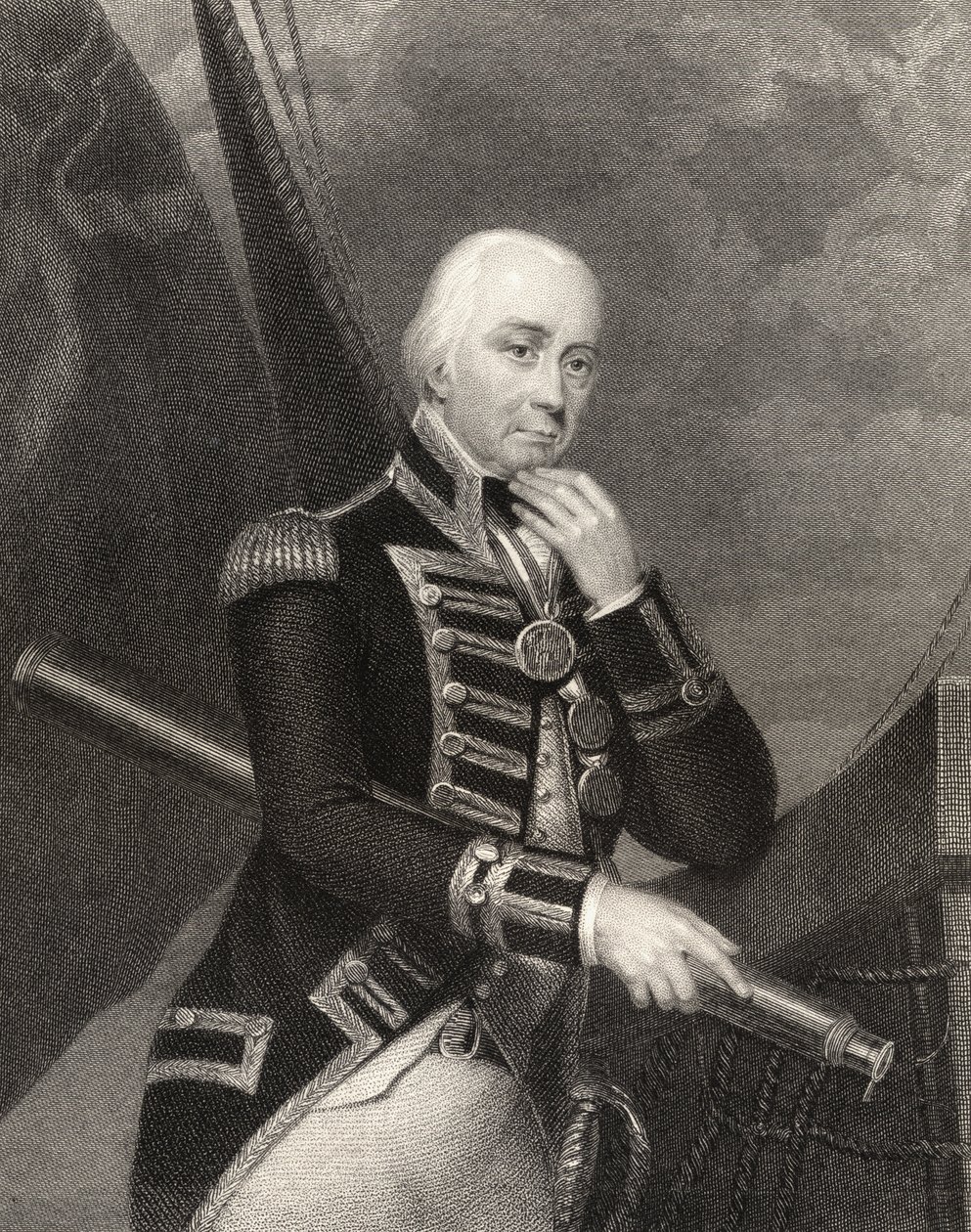 Admirał Lord Cuthbert Collingwood, wyryty przez W. Findena, z "National Portrait Gallery, tom III", wydany ok. 1835 r. autorstwa Francis Howard