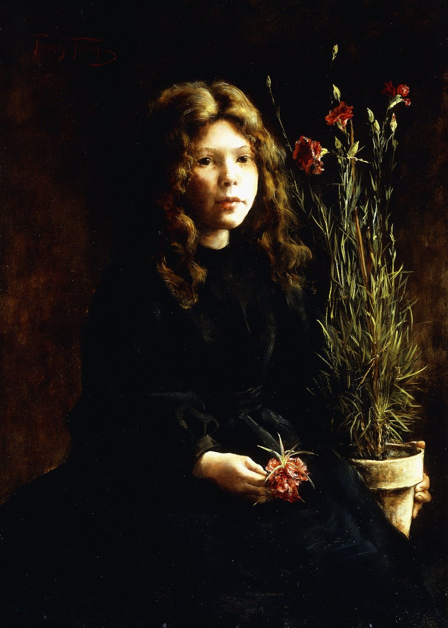 Wiosenne goździki (olej na płótnie) autorstwa Francis Hunt Throop