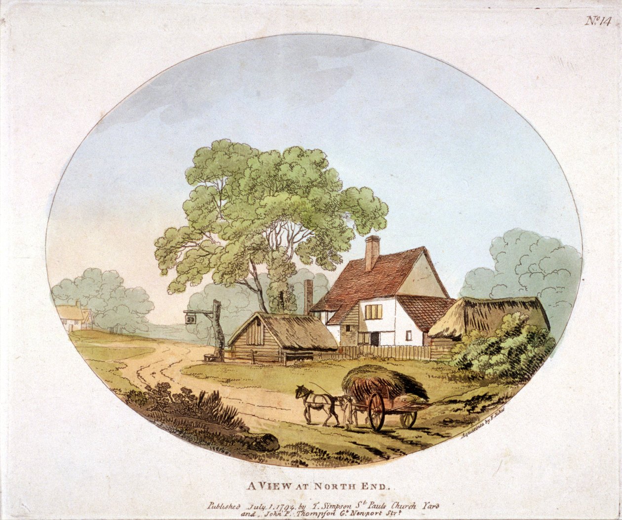 Ogólny widok Hampstead, Londyn, 1794 autorstwa Francis Jukes