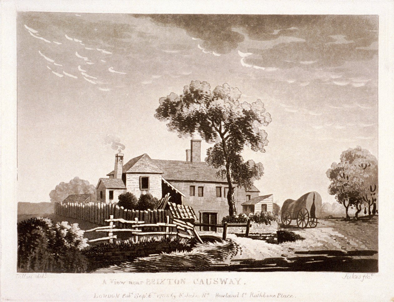 Zobacz w pobliżu Brixton Causeway, Lambeth, Londyn, 1785 autorstwa Francis Jukes