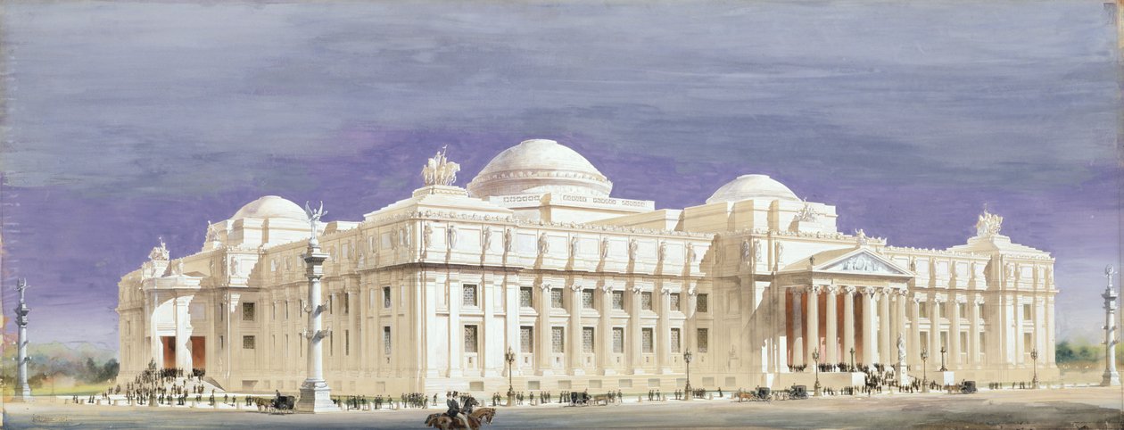 Projekt dla Brooklyn Museum of Art, 1893 (toaleta z piórem i atramentem na papierze) autorstwa Francis L.V. Hoppin