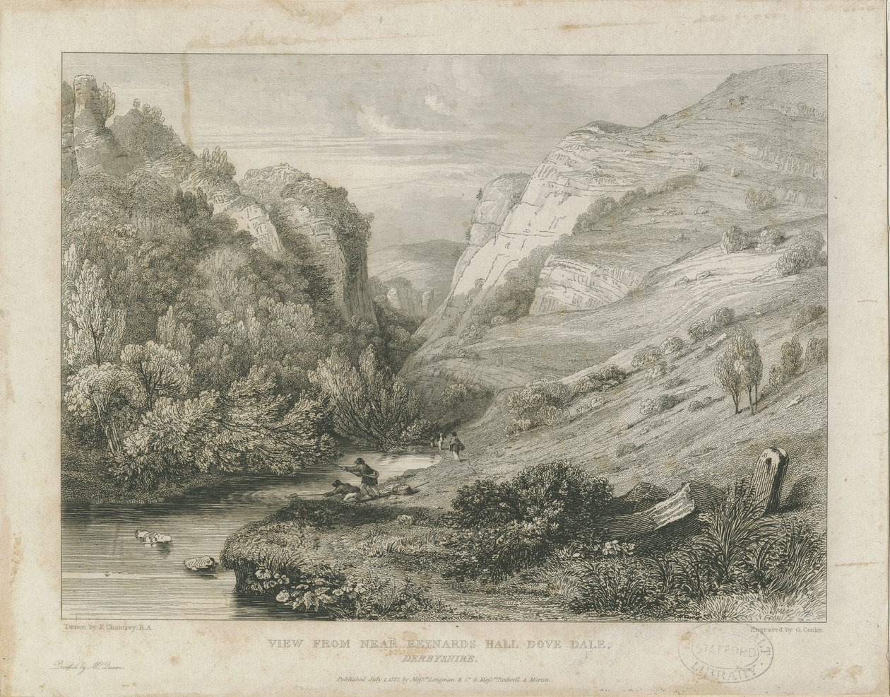 Dovedale - pejzaż: rycina, bd [ok. 1823] (druk) autorstwa Francis Legatt Chantrey
