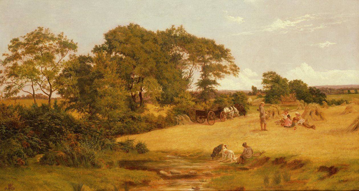 Pole kukurydzy w Essex, 1875 autorstwa Francis M. Trappes