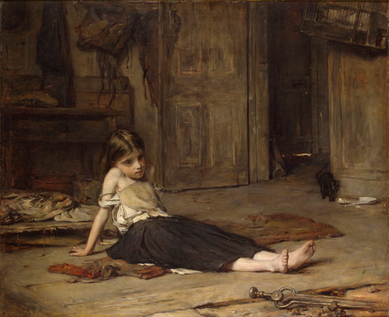 Twarze w ogniu, 1867 autorstwa Francis Montague Holl