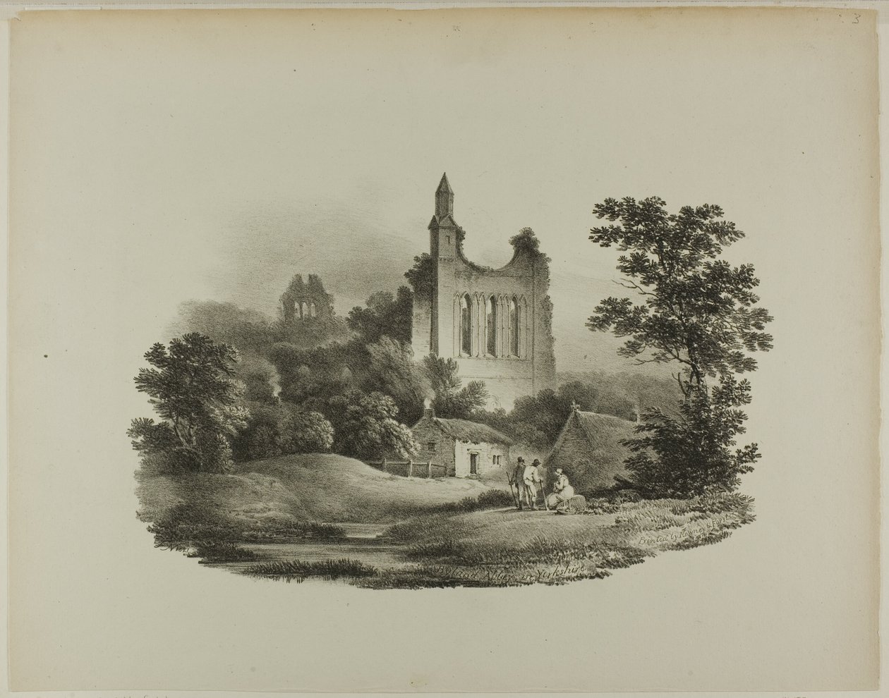 Opactwo Byland, Yorkshire autorstwa Francis Nicholson