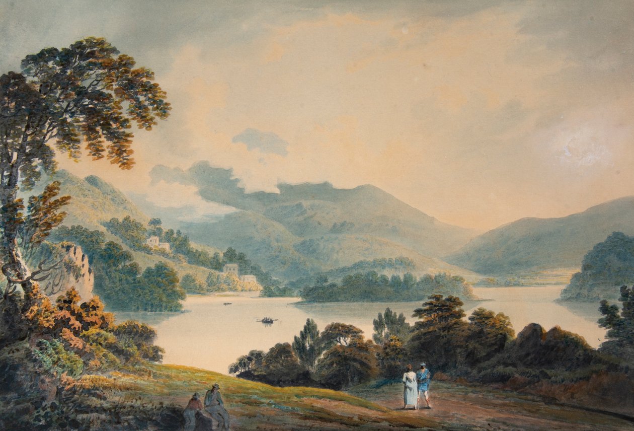 Loch Lomond w pobliżu Luss, z Ben Lomond na północy (akwarela) autorstwa Francis Nicholson