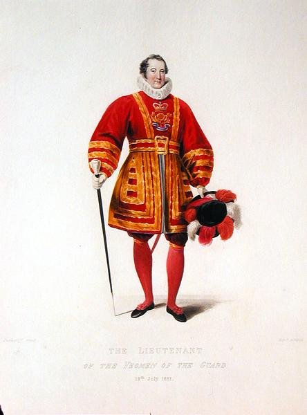 Porucznik Yeoman gwardii autorstwa Francis Phillip (after) Stephanoff
