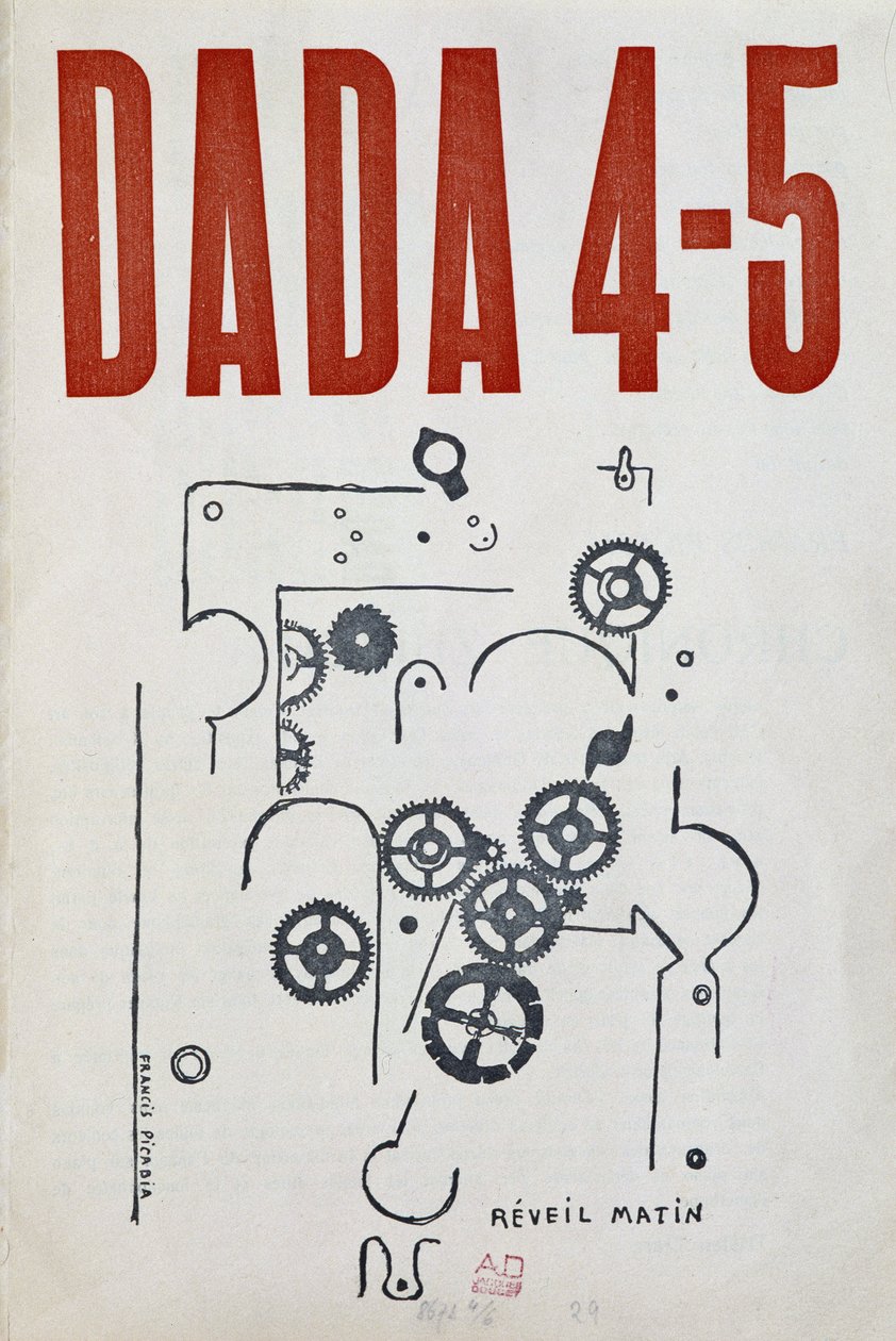 2. okładka "Dada 4-5" Picabia (1879-1953), kolekcja literacka i artystyczna, lipiec 1917. autorstwa Francis Picabia