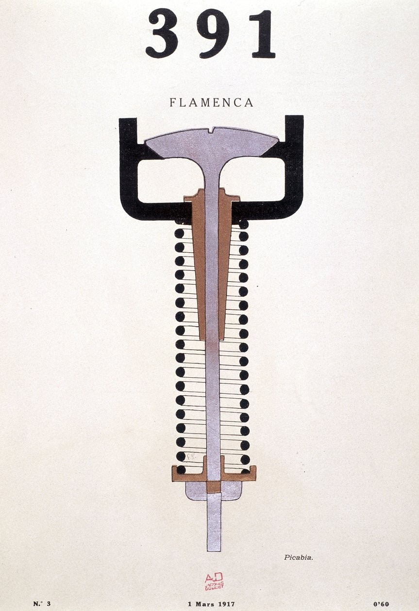 Okładka "391" Picabii (1879-1953), nr 3 z 01.03.1917 (litografia) autorstwa Francis Picabia
