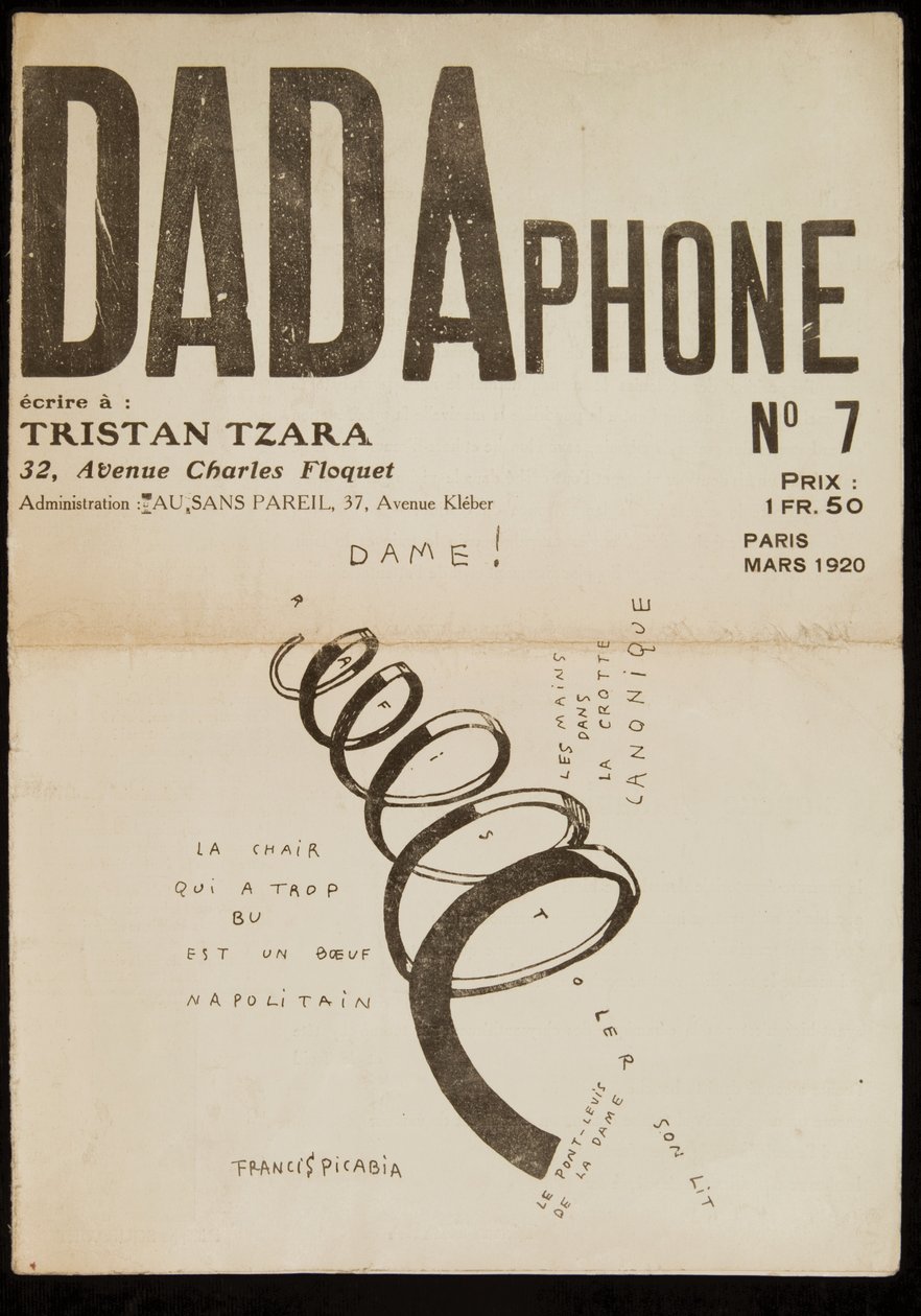 Przednia okładka "Dadaphone" nr 7 autorstwa Francis Picabia