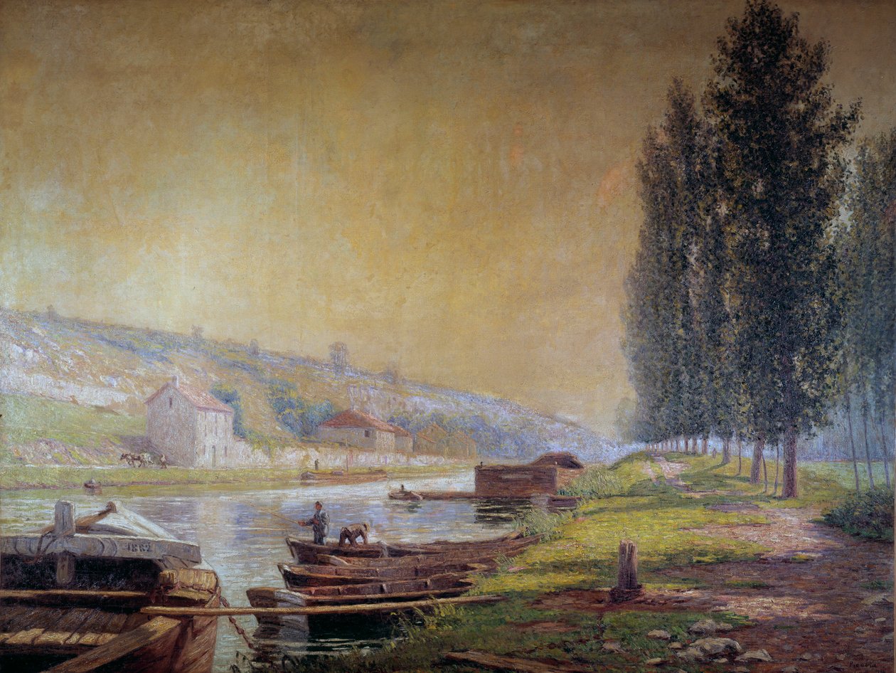 Le canal du Loing a Moret, XX wiek (olej na płótnie) autorstwa Francis Picabia