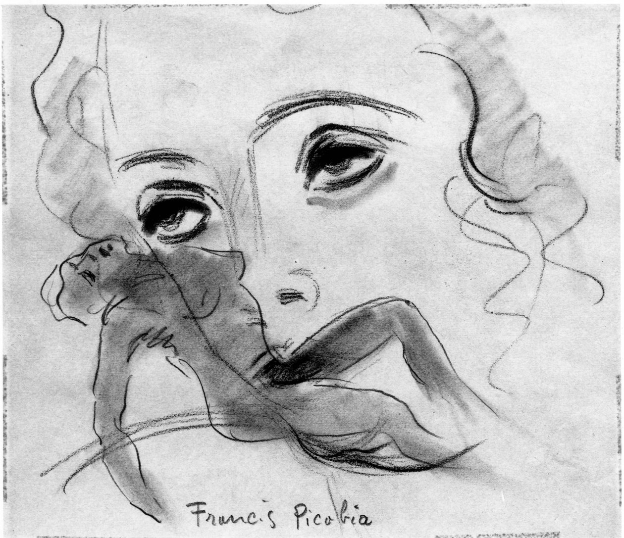 Nu et Visage, autor: Francis Picabia (1879-1953); ołówek grafitowy i węgiel na papierze. autorstwa Francis Picabia