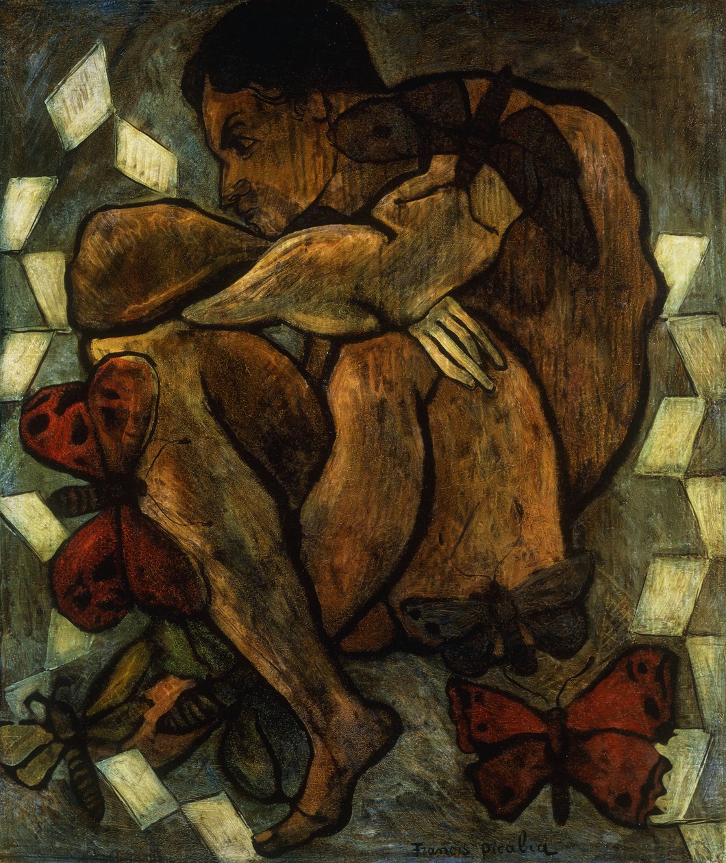Nagi mężczyzna z motylami; Homme nu aux Papillons autorstwa Francis Picabia