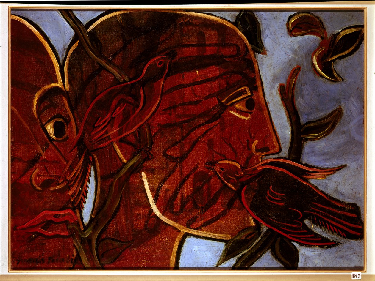 Przezroczystość. Twarz mężczyzny z ptakami, XX wiek (obraz) autorstwa Francis Picabia