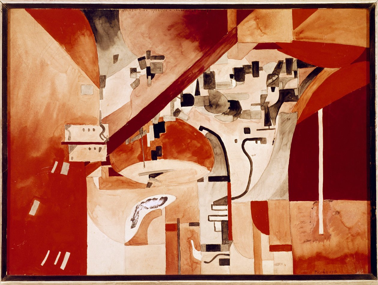 Widok Nowego Jorku głową w dół (Akwarela autorstwa Francis Picabia