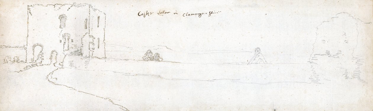 Cardiff w 1678 roku (akwarela i brązowy tusz na papierze) autorstwa Francis Place