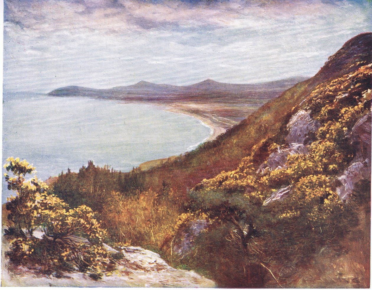 Dublin Bay z Victoria Hill, z Peeps at Many Lands: Irlandia wydana przez Adams & Charles, 1909 autorstwa Francis S. Walker