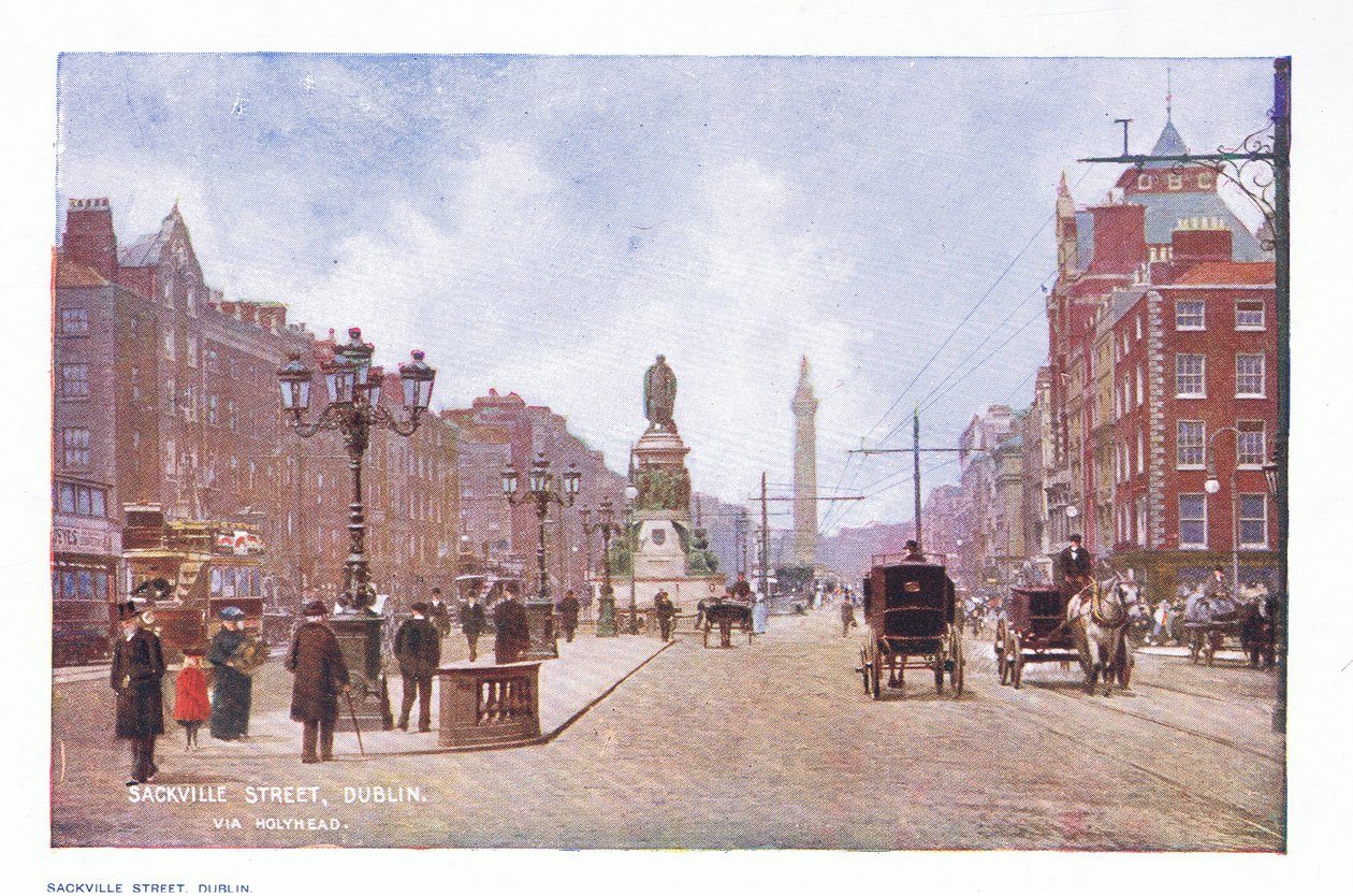 Sackville Street, Dublin, z książki Peeps at Many Lands: Ireland wydanej przez Adams & Charles, 1909 autorstwa Francis S. Walker